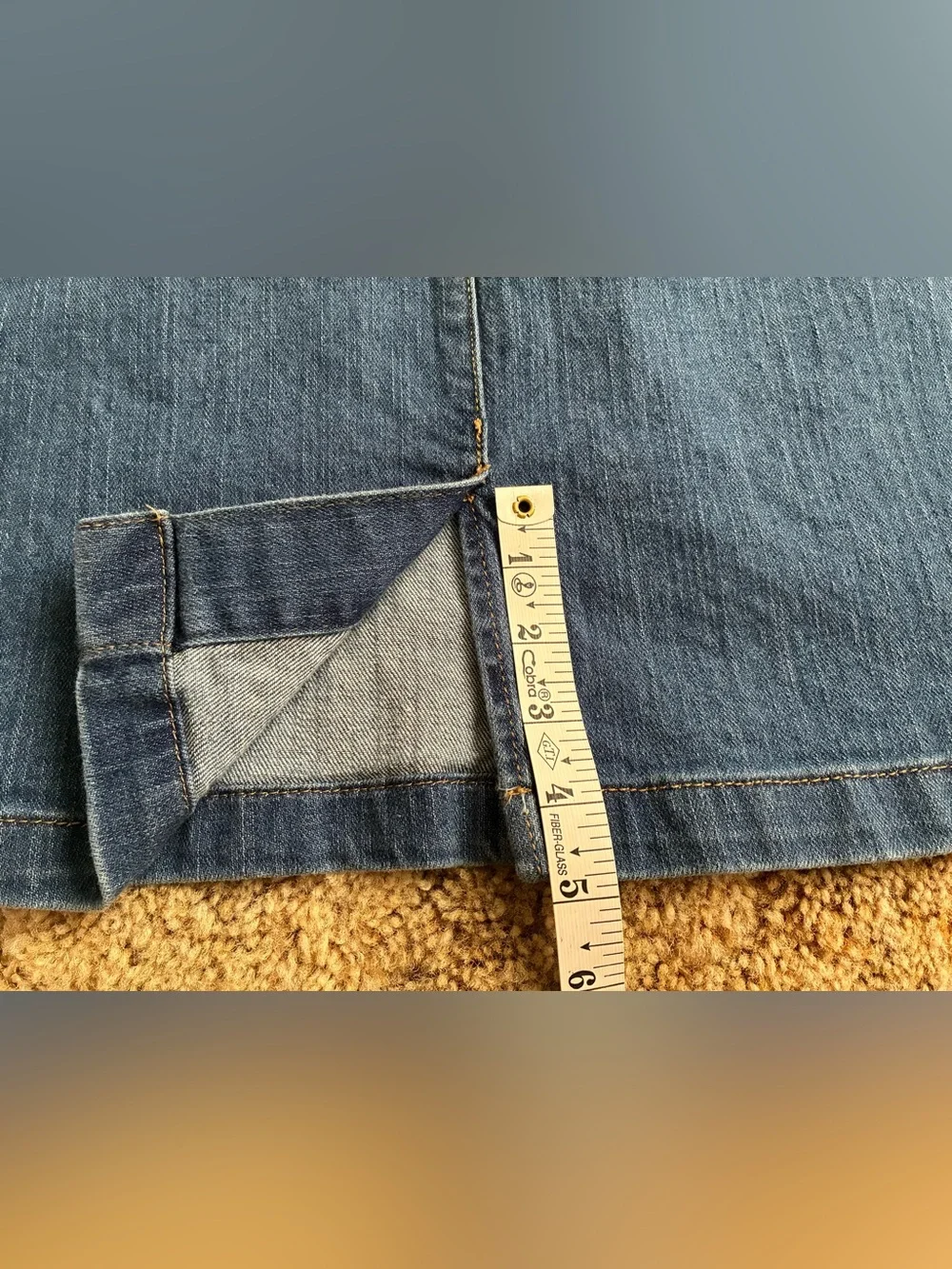 Coldwater Creek Denim Pencil Skirt, Sz. 12P, Zipper & Button Closure